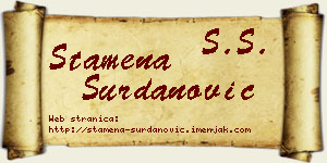 Stamena Surdanović vizit kartica